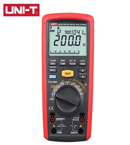 UNIDADE UT505B Multímetro Portátil Testador de Resistência de Isolamento OHM True RMS Medidor de Resistência Digital Megger 1000V 200G Megohmmeter3164052