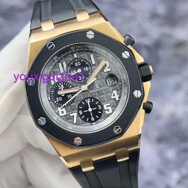 Relógio de pulso luxuoso AP Royal Oak Offshore Series 25940OK Rose Gold Relógio Mecânico Automático Masculino 42mm