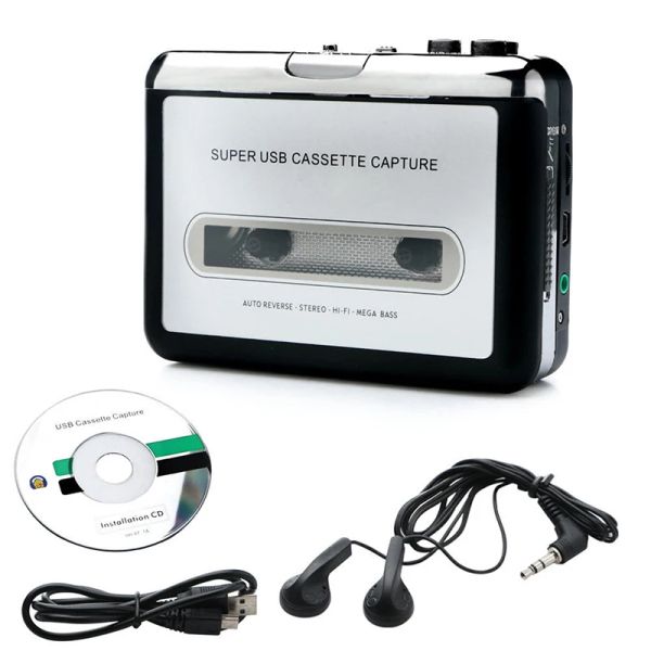 Players New Portable Tape to PC Super Cassette to MP3 Audio Music CD Digital Player Converter Capture Recorder + Earephone USB2.0