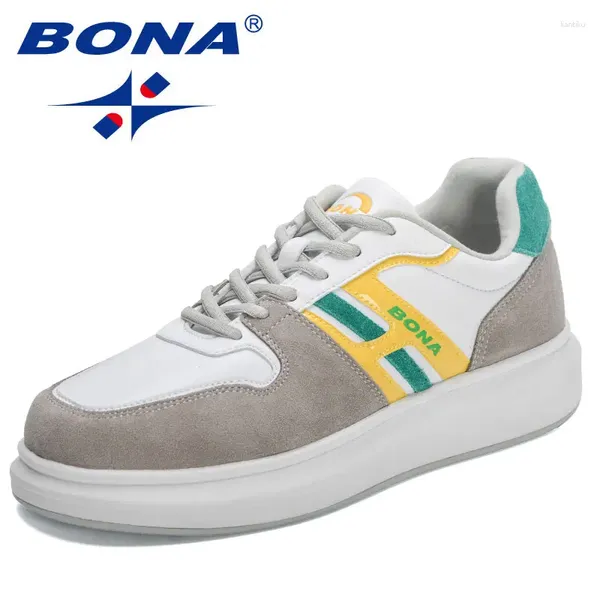 Sıradan Ayakkabı Bona 2024 Tasarımcılar Slip-On Erkekler Düşük Top Sporlar Maskulino Adulto Comfort Classics Action Deri Düz