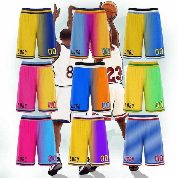 Pantaloncini da uomo Pantaloncini da basket Grandi pantaloncini da basket personalizzati con stampa a sublimazione numero ricamato Tracksui abbigliamento sportivo da donna lticolor taglia S-4XLC240402