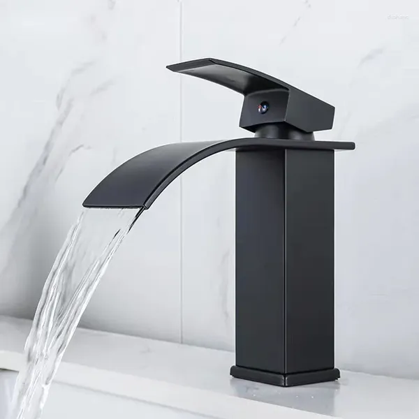 Küchenarmaturen Nordic Black Wasserfall Waschbecken Wasserhahn Toilette Waschbecken Arbeitsplatten und Kaltwasserhähne