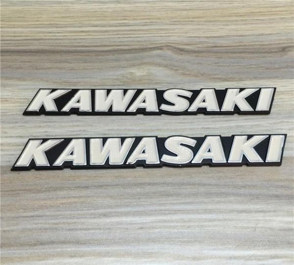 Para Kawasaki Kawasaki modificado carro retrô carro de rua tanque de combustível de alumínio estereoscópico rígido padrão branco letras bóia decalque metal2146221