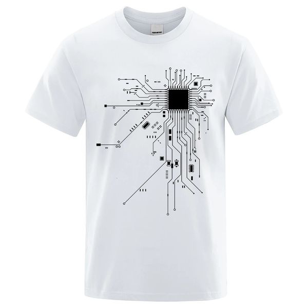 CPU-Prozessorschaltungsdiagramm T-Shirt Männer Sommer Baumwoll T-Shirt Herren lustige Tops Mode Tees Homme Marke Unisex Kleidung C99 240329