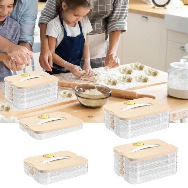 Garrafas de armazenamento caixa de bolinho com compartimentos separados manter alimentos frescos organizador empilhável para acessórios de cozinha casa