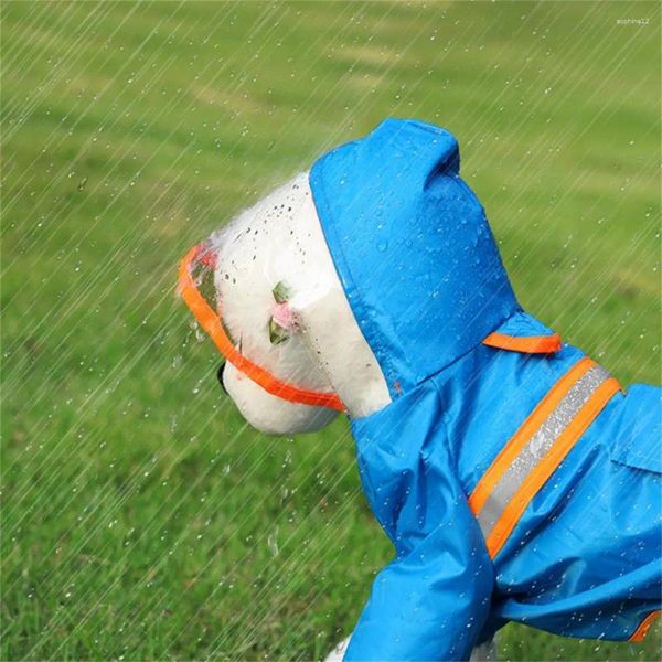 Vestuário para cães Design de botão útil Capa de chuva reflexiva Acabamento requintado Construção forte Altamente proteção Rainwear