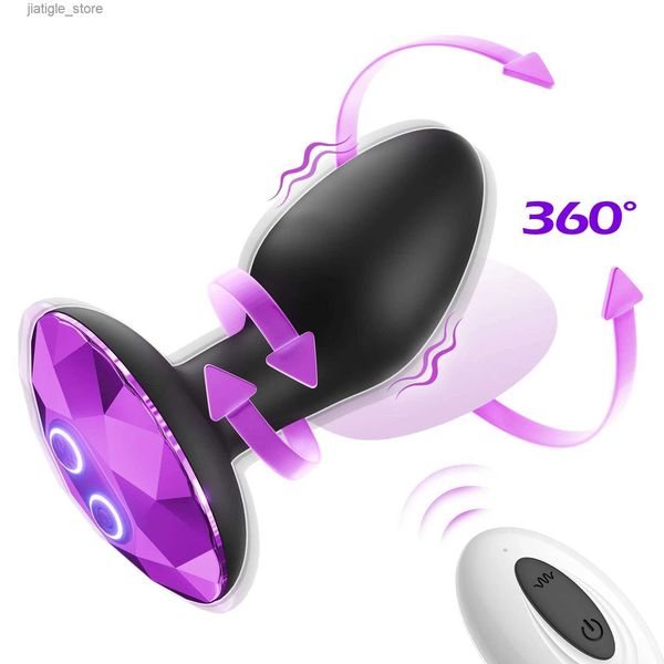 Andere Gesundheits Schönheitsartikel 360 Grad rotierender Analstecker -Vibrator -Taste mit Fernbedienung männlicher Prostata -Massagebast