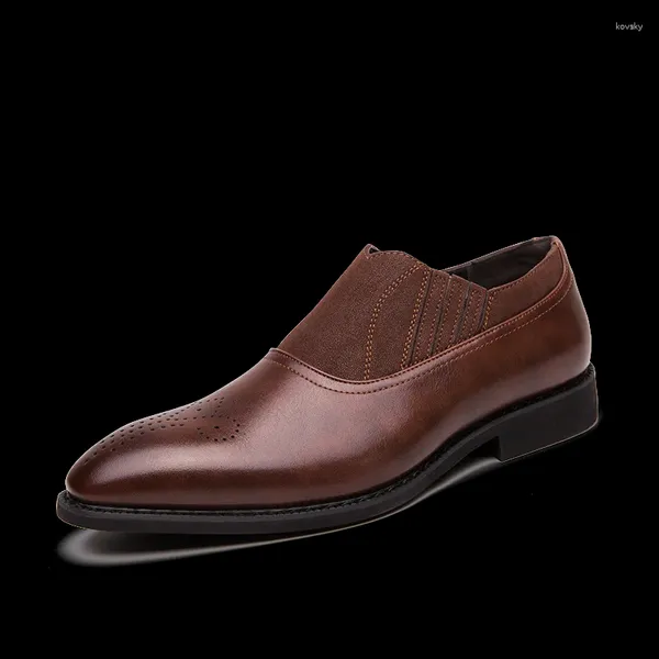 Sapatos de vestido Simugoya 2024 masculino formal e artesanal brock casamento couro oxford mens