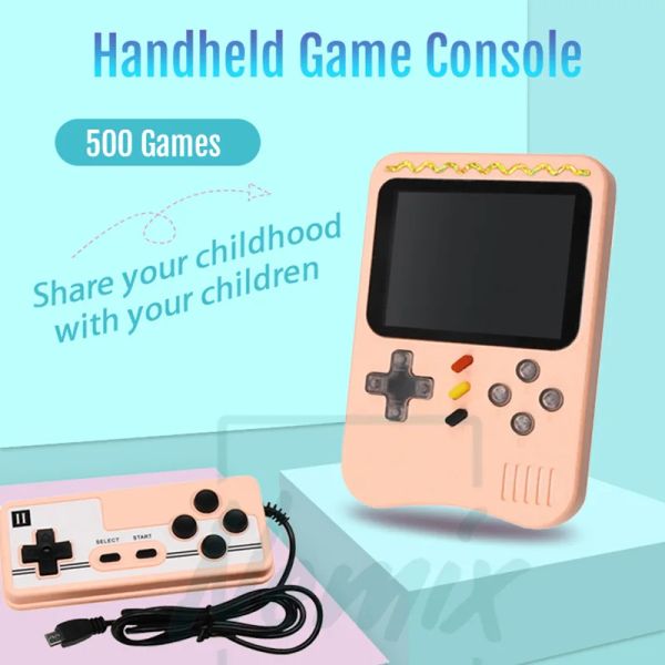 Console per videogiochi giocatori, console portatile portatile, giochi retrò incorporato 500, supporto a doppio giocatore, regalo per bambini, 2021 Nuovo aggiornamento