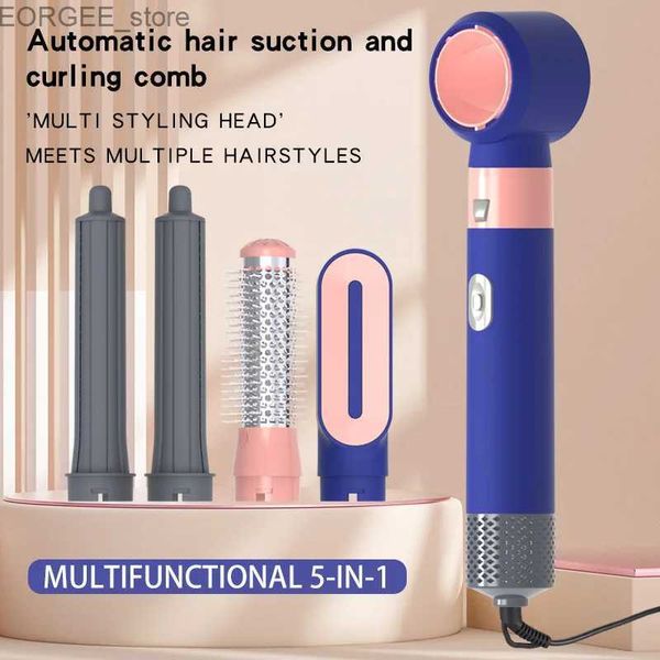 Secador de cabelo elétrico O mais vendido Multifuncional Negativo Secador de Cabelo de Cabelo 5 em 1 Conjunto de Curling Hairstyle 2-em-1 Automático Stick Y240402