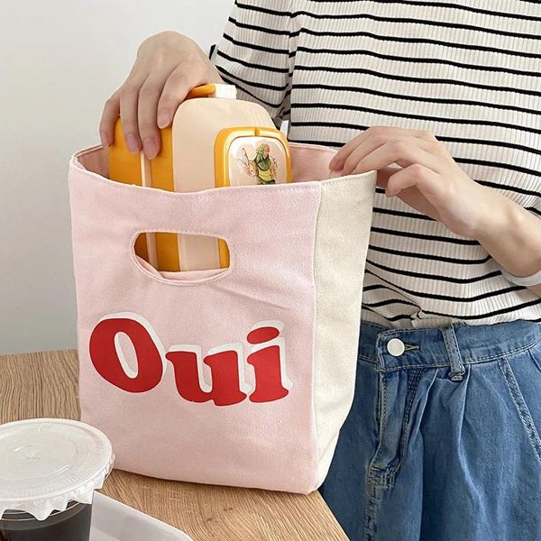 Borse portaoggetti 1 pz Borsa per il pranzo in stile giapponese Scatola termica in tela Custodia per alimenti freschi Bento Pouch Organizzatore isolante per picnic