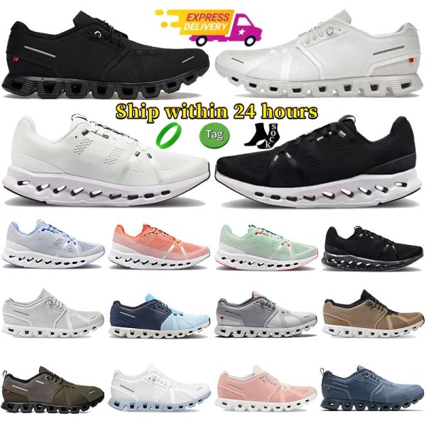 2024 Homens Mulheres Correndo Sapatos Designer Respirável Sneakers Triplo Preto Branco Rosa Azul Verde Mens Mulheres Ao Ar Livre Corredor Esportes Cloudsurfer Onclouds5s Treinadores