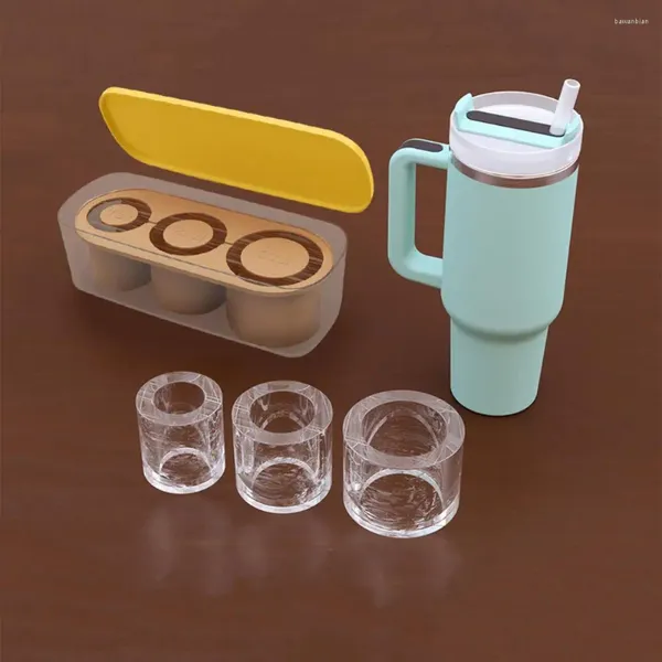 Backformen Zylindrische Eisform Tumbler Maker Silikon Würfeltablett mit Deckel für Tumbler Tassen Lebensmittelqualität Sommergetränke 3