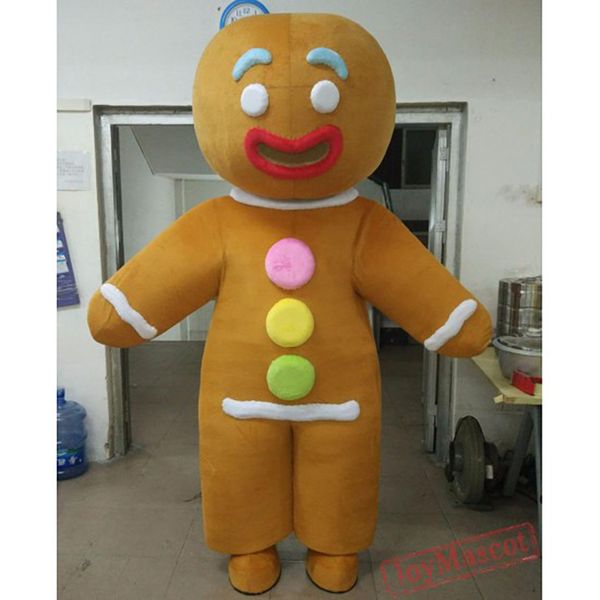 Halloween Costume da mascotte per uomo di pan di zenzero per adulti Costume da personaggio dei cartoni animati Vestito da carnevale di Natale Abito da festa di compleanno di carnevale per adulti unisex