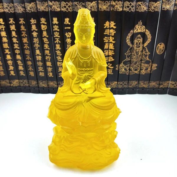 Estatuetas decorativas guanyin bodhisattva estátua de alta qualidade resina decoração para casa ornamentos feng shui presente high-end buda entrega gratuita