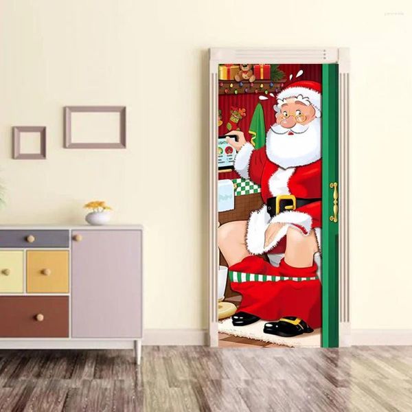 Tapeçarias Quarto Parede Pano de Natal Tapeçaria Festiva Santa Claus Bell Dog Print para interior / exterior pendurado decoração de férias