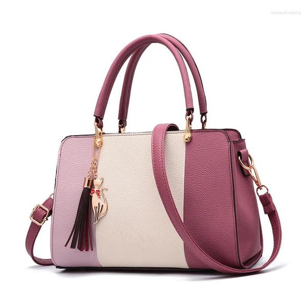 Umhängetaschen Tasche Frauen 2024 Winter Mode Handtasche Große Kapazität PU Leder Farbe Passenden Messenger