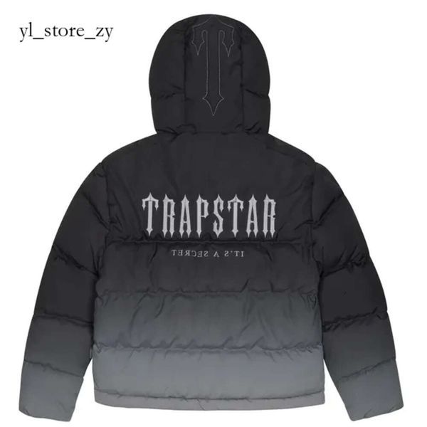 Jaqueta Trapstar Puffer Gradiente Jaqueta Preta Masculina Trapstar Jacke Bordada Térmica Trapstar Inverno Leve e Respirável Casaco Luxuoso Tops 5418