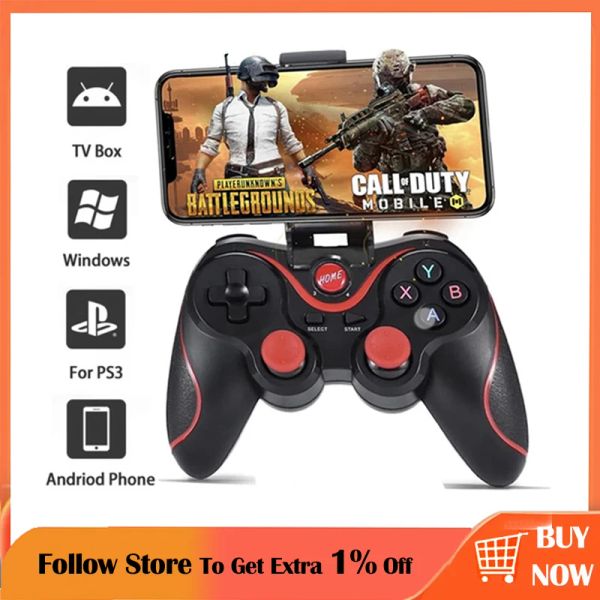 Gamepads mais vendidos eletrônicos x3 controlador sem fio bluetooth controle móvel para pc gamepads joystick suporte android ios switch/ps3