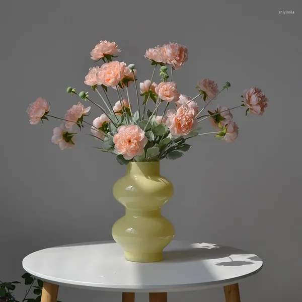 Dekorative Blumen Seide Hochwertige gefälschte künstliche Pflanzen Ornamente für Nordic Home Salon Dekor Haus Wohnzimmer Dekoration