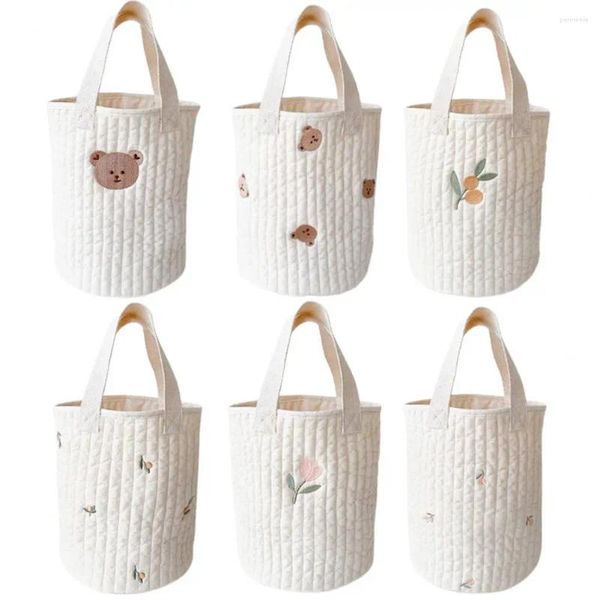 Borse portaoggetti Borsa per bambini di grande capacità Design appeso Bottiglia per il latte Facile da trasportare Borsa per passeggino per pannolini per neonati decorativa