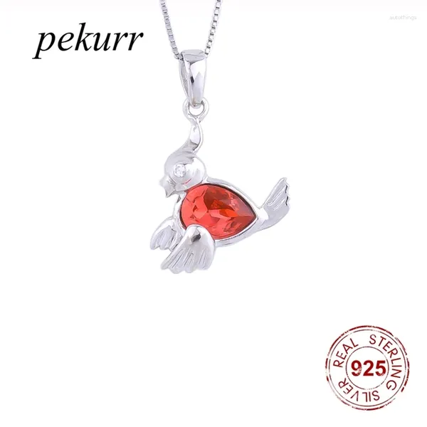 Anhänger Pekurr 925 Sterling Silber Kristall Vogel Halskette Für Frauen Zirkon Frieden Tier Edlen Schmuck Zubehör