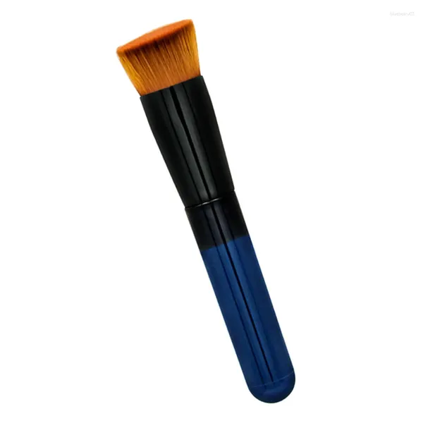 Pincéis de maquiagem inclinada com escova de cabeça plana blush pó tinta cosméticos de fibra artificial para
