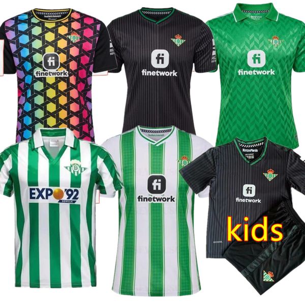 2024 uomini + bambini Betis ISCO maglie da calcio 23 24 JOAQUIN FEKIR B.IGLESIAS CANALES WILLIAN J WILLIAM CAMARASA JUANMI VICTOR RUIZ Uniforme da calcio