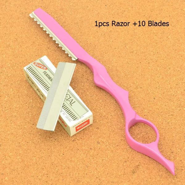 Blades meisha aço 1pcs Razoras de cabelo +10 Blades Multifunction Cutting Remoção Blades de barbeador