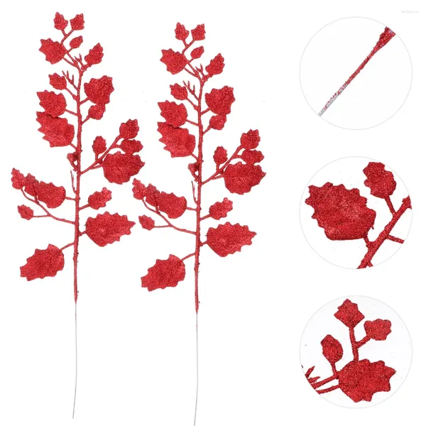 Dekorative Blumen 10 PCs Simulierte Blätter künstlicher Weihnachtsbaumhandwerk Herbst Girlande
