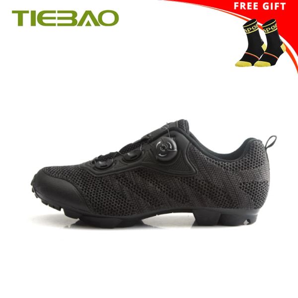 Botas Tiebao Ciclismo sapatos mtb homens mulheres respiráveis auto -bloco spd tênis de bicicleta sapatilha ciclismo botas de bicicleta de montanha giratória