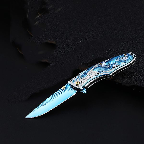 Offerta speciale A6715 Coltello pieghevole Flipper assistito di alta qualità 8Cr13Mov Lama Drop Point Manico in acciaio inossidabile Campeggio esterno Escursionismo Pesca Coltelli tascabili EDC