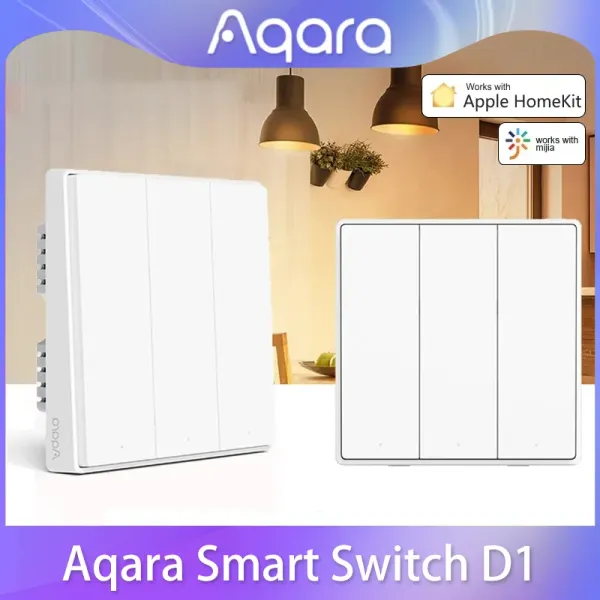 Controle aqara d1 interruptor sem neutro com neutro zigbee luz chave sem fio controle remoto funciona com xiaomi mi home app homekit