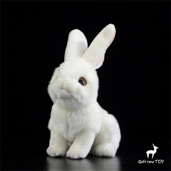 Kleines weißes Kaninchen, Anime, niedliches Plüschtier, Hase, Plüschtiere, lebensechte Tiere, Simulation, gefüllte Puppe, Kawai-Spielzeug, Geschenke 240325