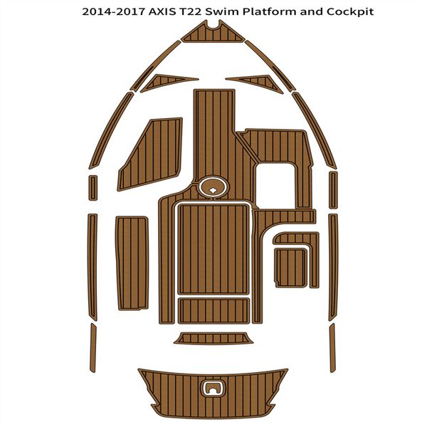 zy 2014–2017 AXIS T22 Badeplattform Cockpit-Pad Boot EVA-Schaum Teakdeck Bodenmatte Rückseite selbstklebende SeaDek Gatorstep Style Pads