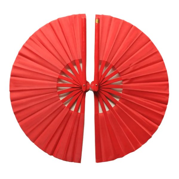 Искусство Красный цвет Тай Чи веер Бамбуковый китайский ветер Боевое искусство Кунгфу Удан выполнять матч на поезде звук громко