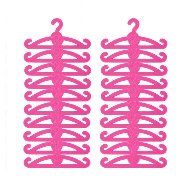 12 estilo 20 pcs barbies móveis cabides acessórios de boneca, armazenamento de plástico em forma de coração, para boneca de Barbies Ken, acessórios de roupas