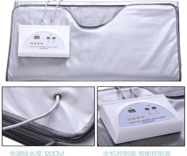 Новая модель, 2-зонная FIR-сауна, ДАЛЬНЕЕ ИНФРАКРАСНОЕ Одеяло для сауны для похудения, нагревательная терапия, тонкая сумка, спа-машина для детоксикации тела265S6084130