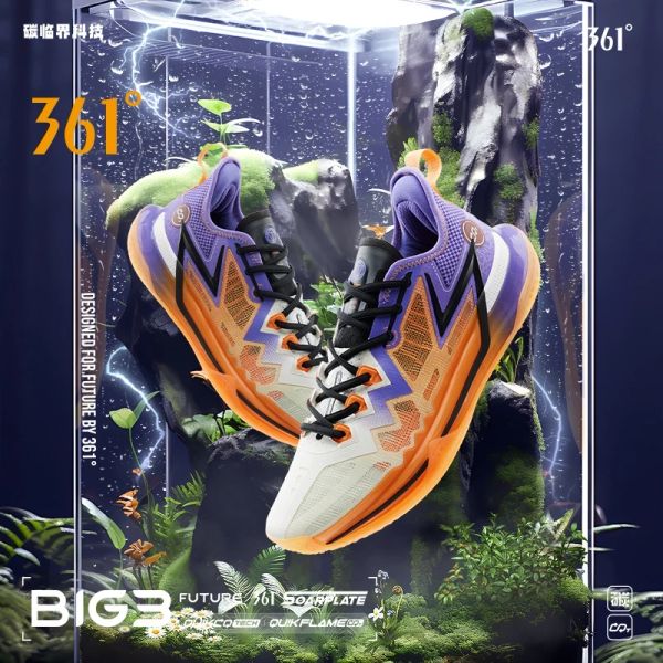 Scarpe 361 gradi Big3 3.0 Future Men Basketball Scarpe da basket indossare sneaker da allenamento professionale a piastra di carbone traspirante 672411114