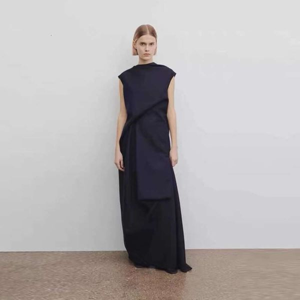 TH~ROW Ärmelloses Kleid für Damen, Frühjahr/Sommer 2024, neues minimalistisches langes Kleid, A-Linien-Rock, schlankmachendes Abendkleid