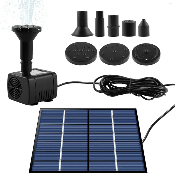 Decorações de jardim Fonte solar com 8 bocais Kit de painel de bomba de água de energia portátil Lagoa multiuso