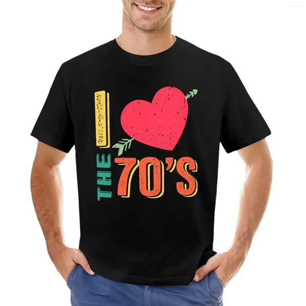 Herren-Poloshirts „I Love The 70s“ Lustiges Halloween-Das ist mein Kostüm Party-T-Shirt-Rohlinge für einen Jungen Herren-T-Shirts-Pack