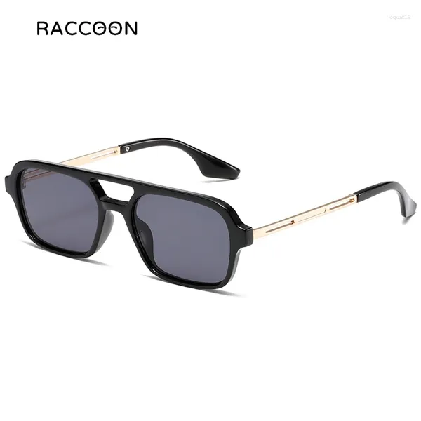 Солнцезащитные очки, модные квадратные женские брендовые солнцезащитные очки в маленькой оправе в стиле панк, желтые солнцезащитные очки, мужские и женские ретро-двойные металлические очки UV400