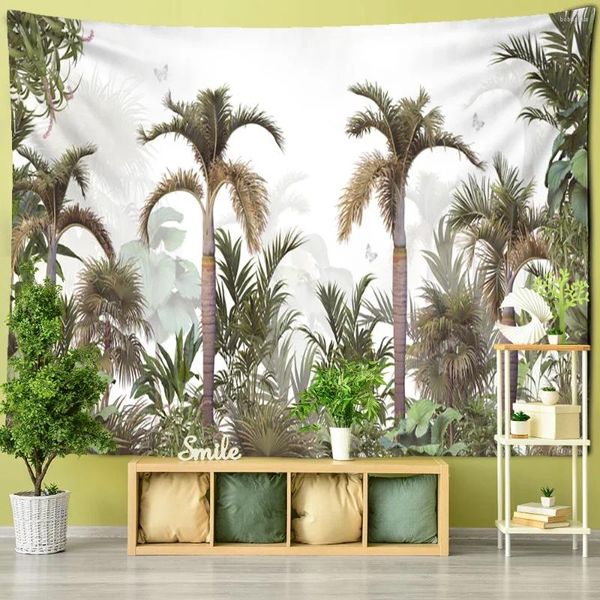 Tapeçarias Palm Paisagem Tapeçaria Planta Pendurado Natural Minimalista Ins Boho Mandala Room Decor