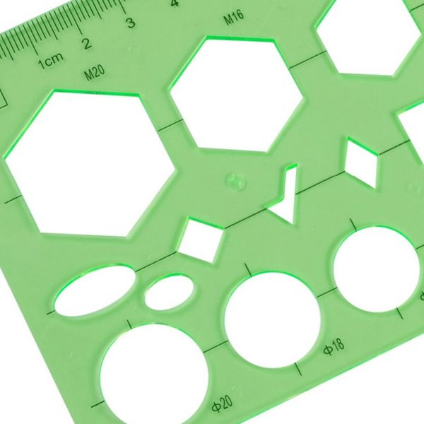 Modelo de desenho de plástico kit de régua de medição de edifícios Geométricos de desenho para desenhar ilustrações Arquitetura Y3NC