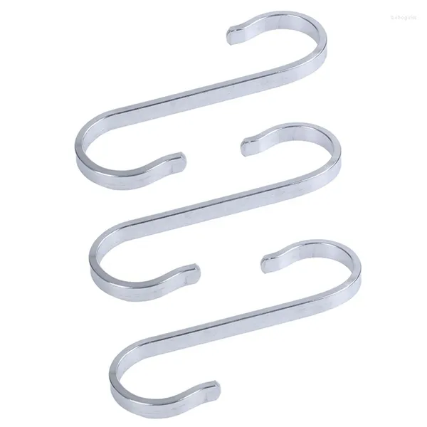 Cabides 3X Aço Inoxidável S Forma Ganchos Poderoso Cabide de Cozinha Fecho Rack Suporte de Roupas 19x19mm