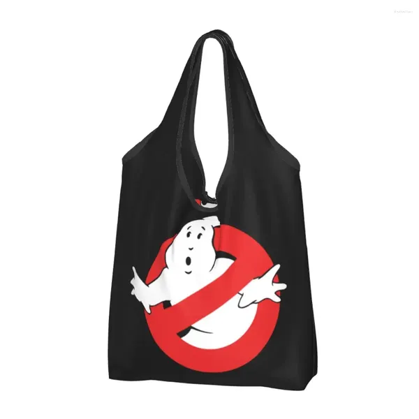 Сумки для покупок Kawaii Ghostbusters Tote Bag Portable Supernatural Comedy Film Продуктовый покупатель плечо