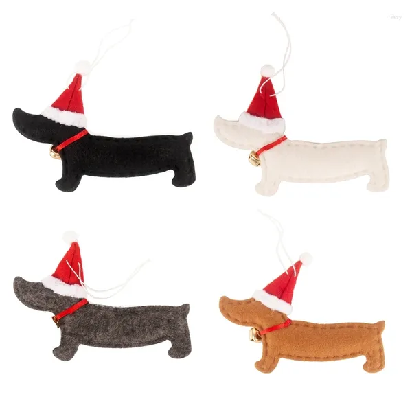 FORPEGLIO DELLA PARTENZA 4PCS Ornamenti natalizi Gift di Natale Bassa Dachshund DOORE DOLCI DOLCE DECORAZIONI PER IN HANGE PER CASA