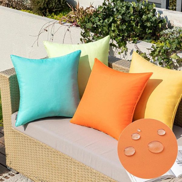 Fodera per cuscino Federa impermeabile per giardino esterno Sedia color caramello Balcone Splash Home Soggiorno Divano Decor
