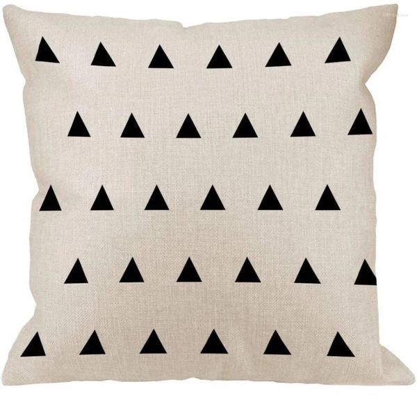 Travesseiro retro pequeno acima triângulo caso algodão linho simples decorativo lance fronha capa 18x18 polegadas decoração de casa